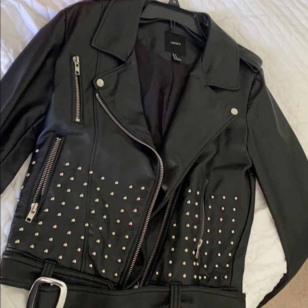 Black leather jacket